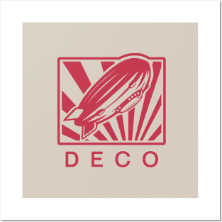 Art Deco Style zeppelin. Minimal, stylized, vintage design. Posters and Art